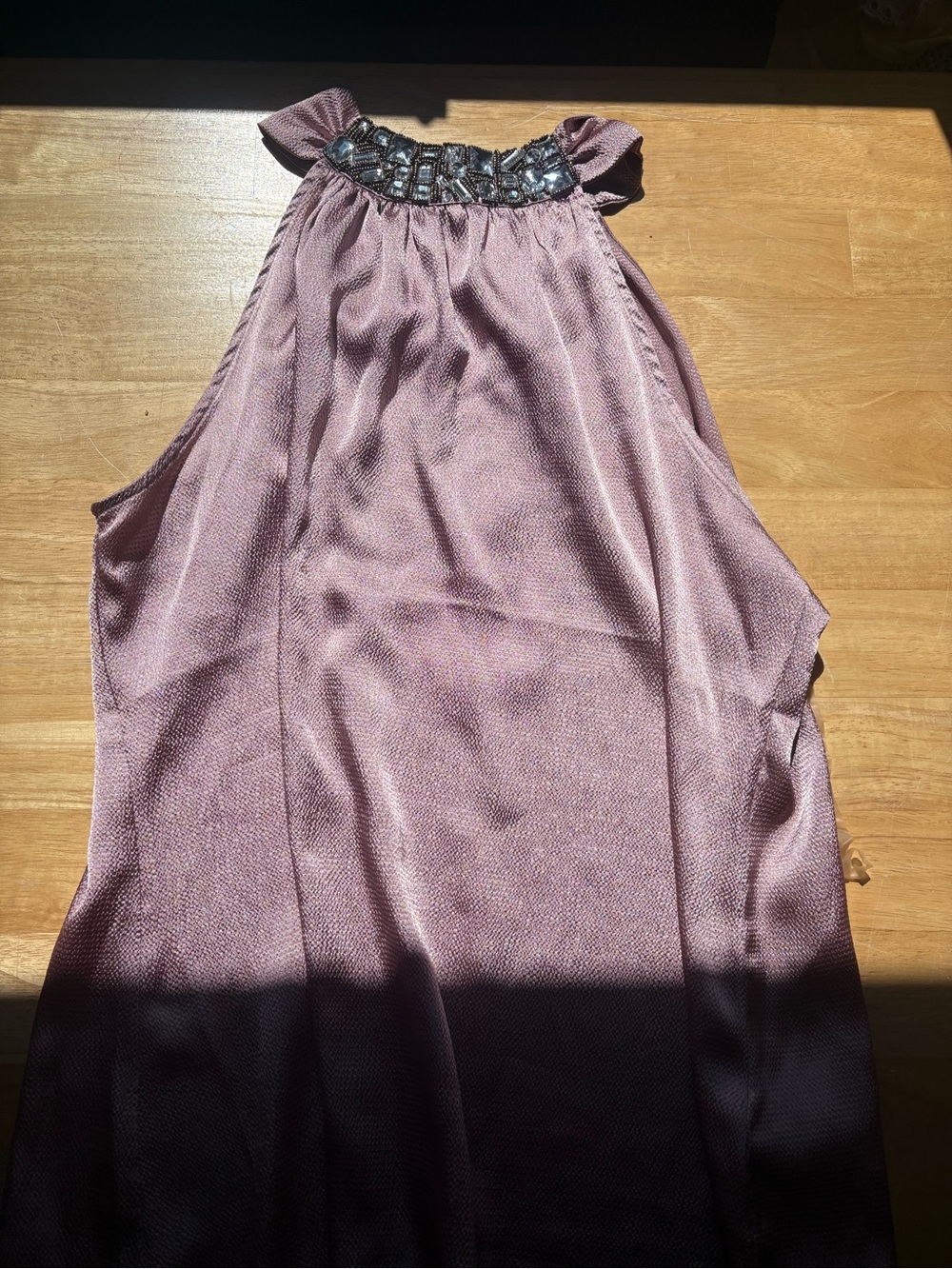 cleo Mauve Beaded Halter Blouse